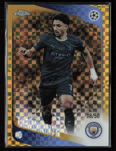 Omar Marmoush 2025-26 Topps Chrome UEFA Club Competitions Gold X-Fractor #/50
