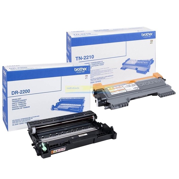 Original Brother Tn 2210 Dr 2200 Toner + Trommel FüR HL-2240 Hl 2240 D Schwarz-image