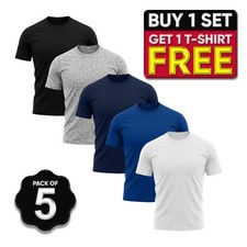 Men's 5 Pack Gildan T-Shirts | Plain Heavy Cotton Short Sleeve Multipack Tees