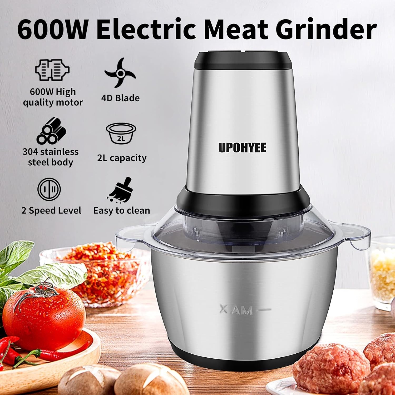 Tritatutto Elettrico 600W Mini Robot da Cucina foto 4