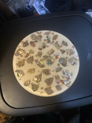 VINTAGE HYLER ENTERPRISES 1960'S ABALONE Shells MARINELAND 7  TRIVET CALIF.