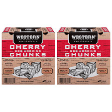 2-Pack Western Cherry Smoking Wood Chunks, 500 cu in Box