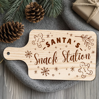 Weihnachtsmann Imbiss Station Tafel 1: Heiligabend Tradition Milch & Plätzchen Tablett Andenken