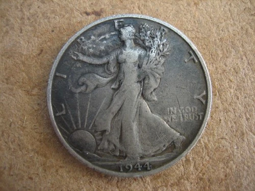 1944 S. USA Half Dollar Rare & Fine Silver Coin.
