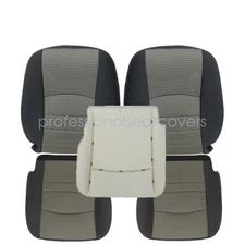 For Dodge Ram 09-12 Front Both Side Bottom & Top Seat Cover & Foam Cushion Gray