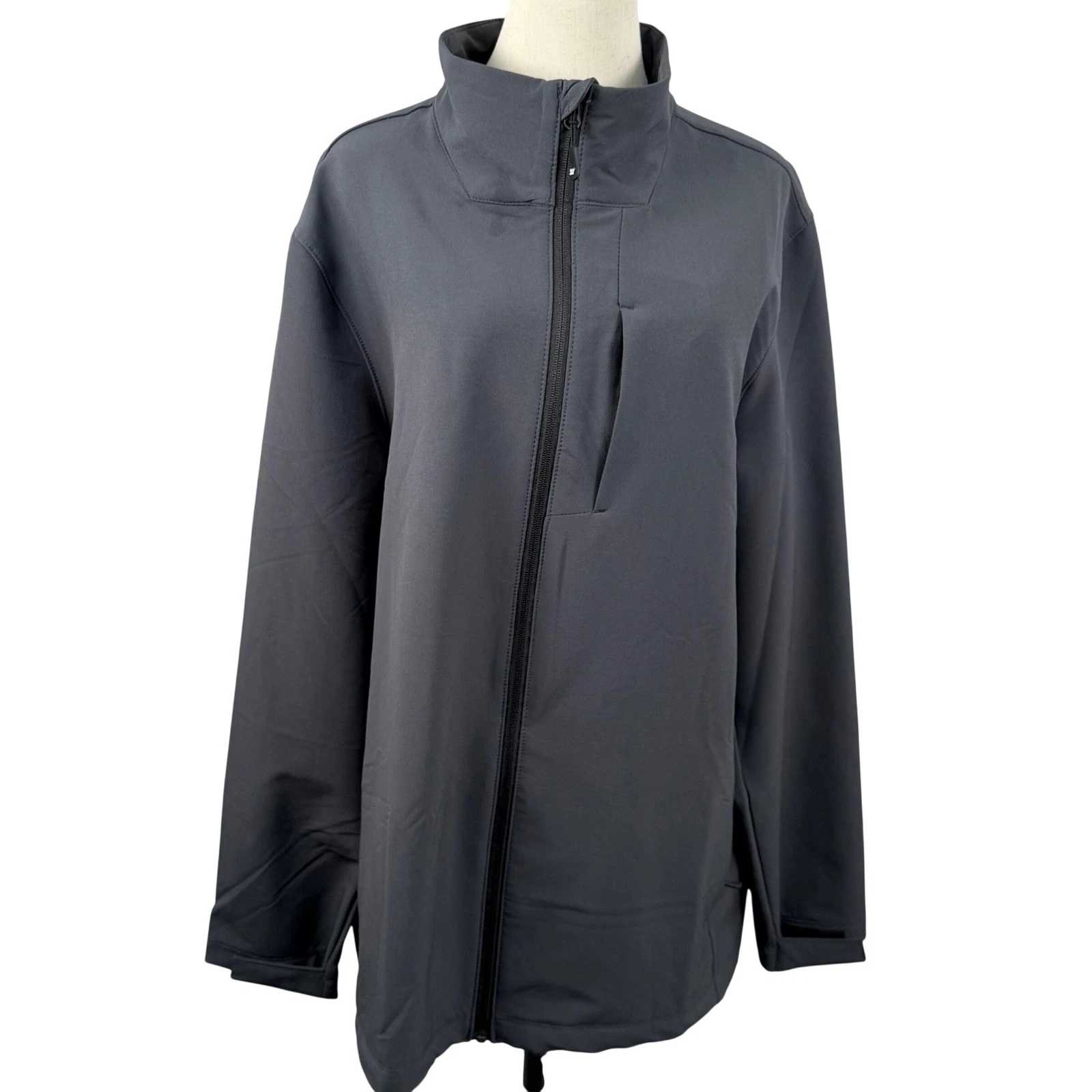 32 Degrees Heat Mens XXL Softshell Jacket Gray Fleece Lined Full Zip Gorpcore