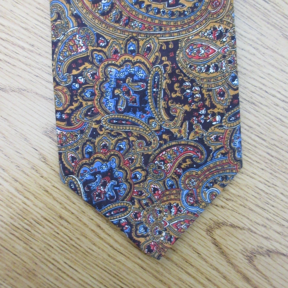 Corbata de punto de cachemira ancha de algodón vintage hecha a mano para hombre 57' B74 Foto 2 de 4