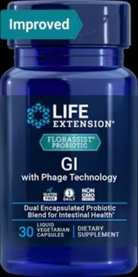 TAKE OFF $26 NOW! FOUR PACK Life Extension Florassist GI Phage Technology 30 cap