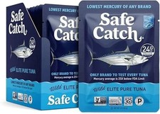 Safe Catch Elite Tuna Wild-Caught Lowest Mercury Fish Pouch Gluten-Free Pack 12