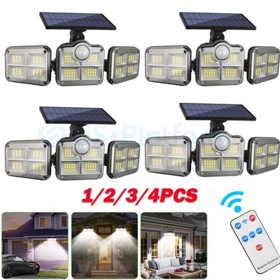 60000LM Solar Security Lights 3 Head Motion Sensor Lights Adjustable Flood Light