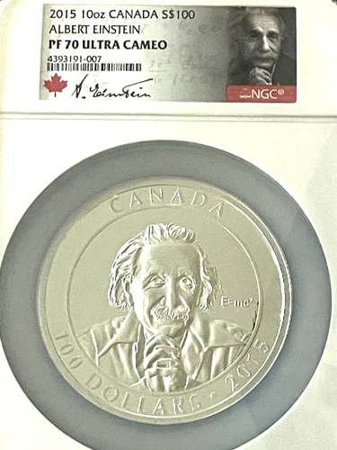 2015 Canada Albert Einstein 10oz Silver Proof Coin $100 NGC PF70 ULTRA CAMEO