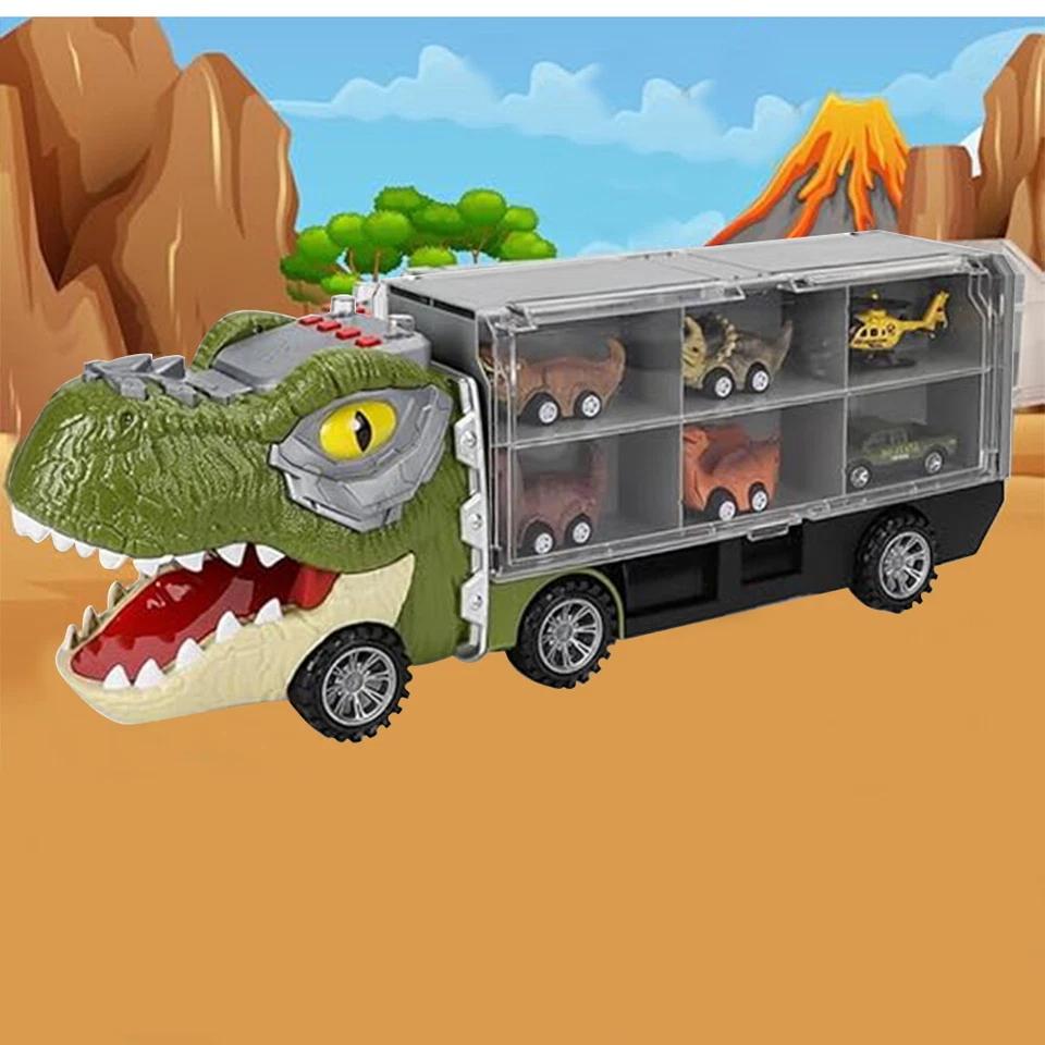 Camion Dinosauro 6 in 1 Giocattolo per Bambini Gioco Idea Regalo con Auto - Immagine 4 di 4