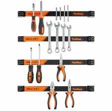 Set of 4x 40cm Magnetic Rail Bar Strips For Garage Tool Spanner Wrench Holder