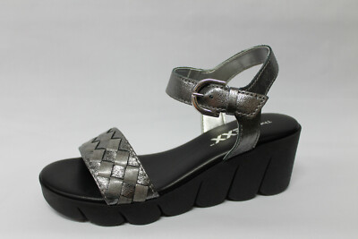 The Flexx Sling Sandalen Ling Leder Zinn Keilabsatz 6 cm SUPER LISTENRABATT