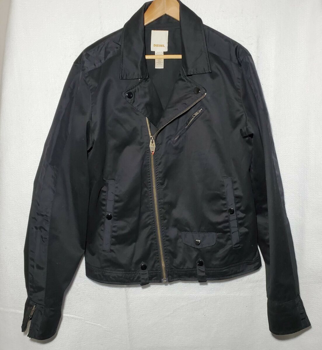 DIESEL Jacket Men's XL Black Full Zip Multi Pockets Rare DIESEL Jacket Men's XL Black Full Zip Multi Pockets Rare