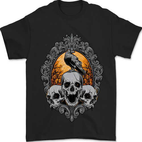 Homme Haltère Crânes T shirt T-shirt 100% Coton Manche Courte Graphique Chemise Noir Blanche