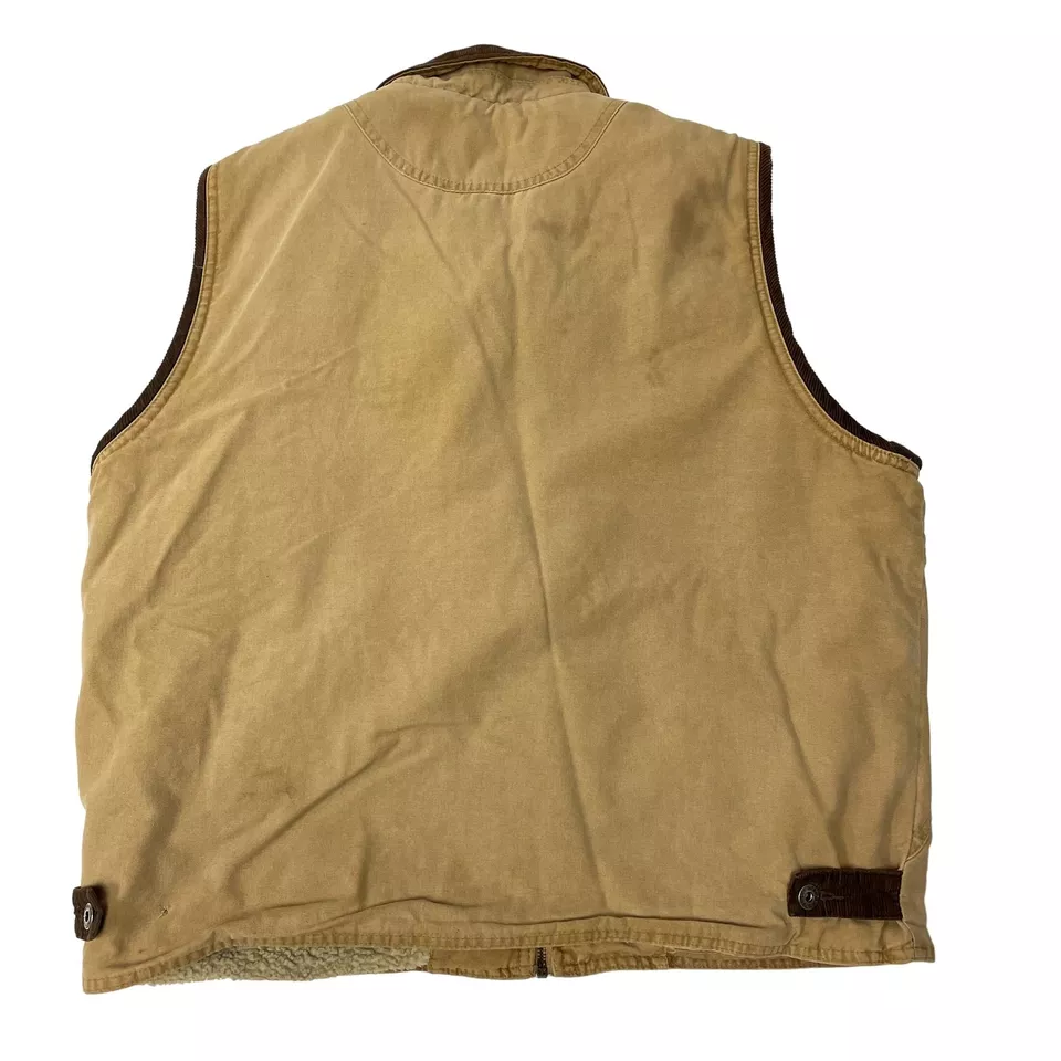 复古 90 年代牧马人英雄狩猎苍蝇内衬西裤冬季工作帆布背心 L — 第 3/4 张图片