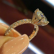 3Ct Round Cut Lab-Created Diamond Engagement Wedding Ring 14K Rose Gold Plated