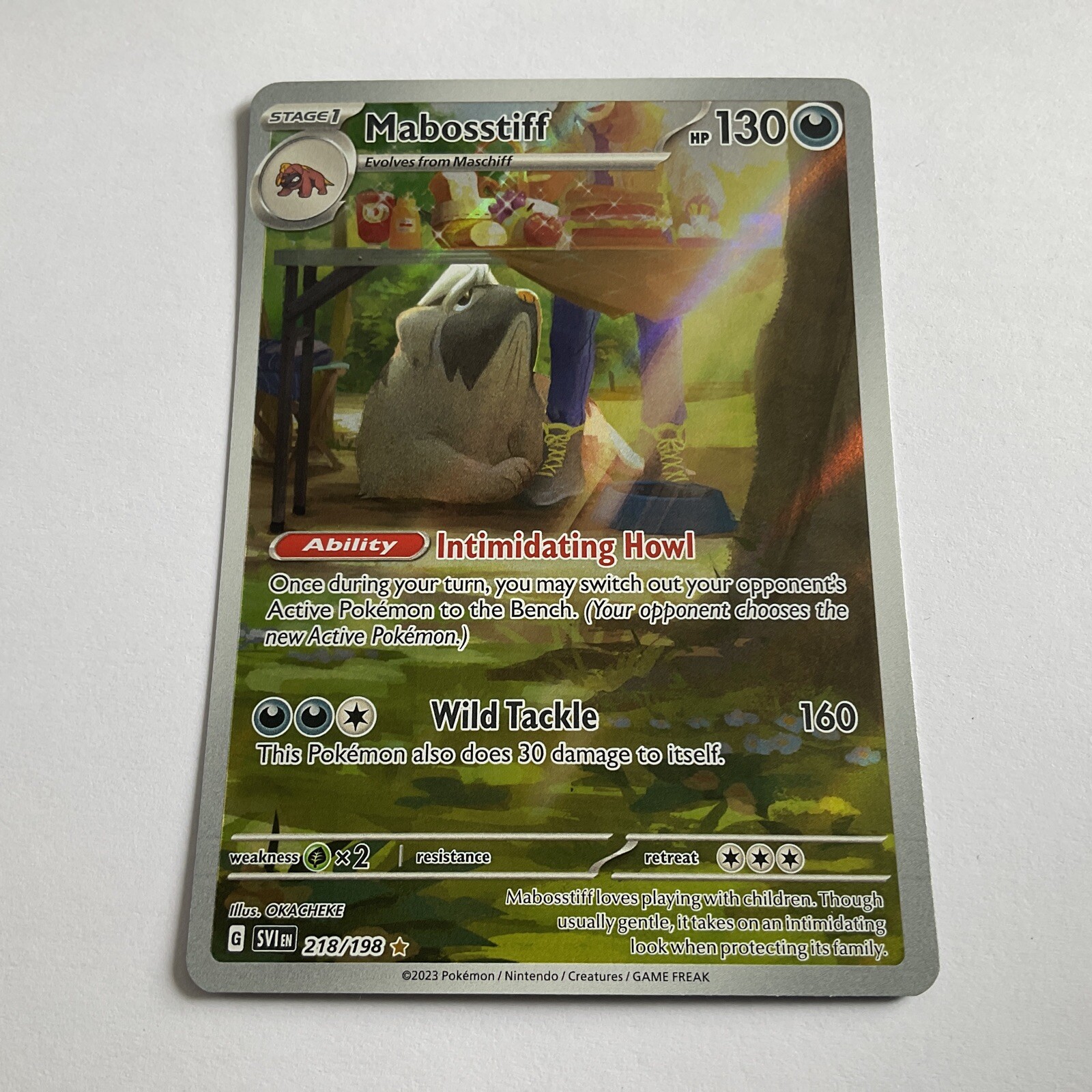 Mabosstiff 218/198 Scarlet & Violet Base Set Illustration Rare Pokemon TCG - NM