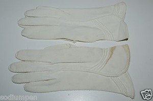 Vintage Mid Century Double Woven White Cotton Women's Size 6 to 7? Gloves Formal