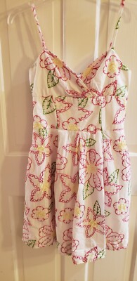 LILLY PULITZER FRUIT PUNCH EMBROIDERED SPAGHETTI STRAP LINED DRESS SIZE 