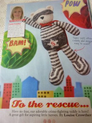 Strickanleitung zum Stricken eines Superhelden Teddy All In D.K.- ca. 10 cm groß