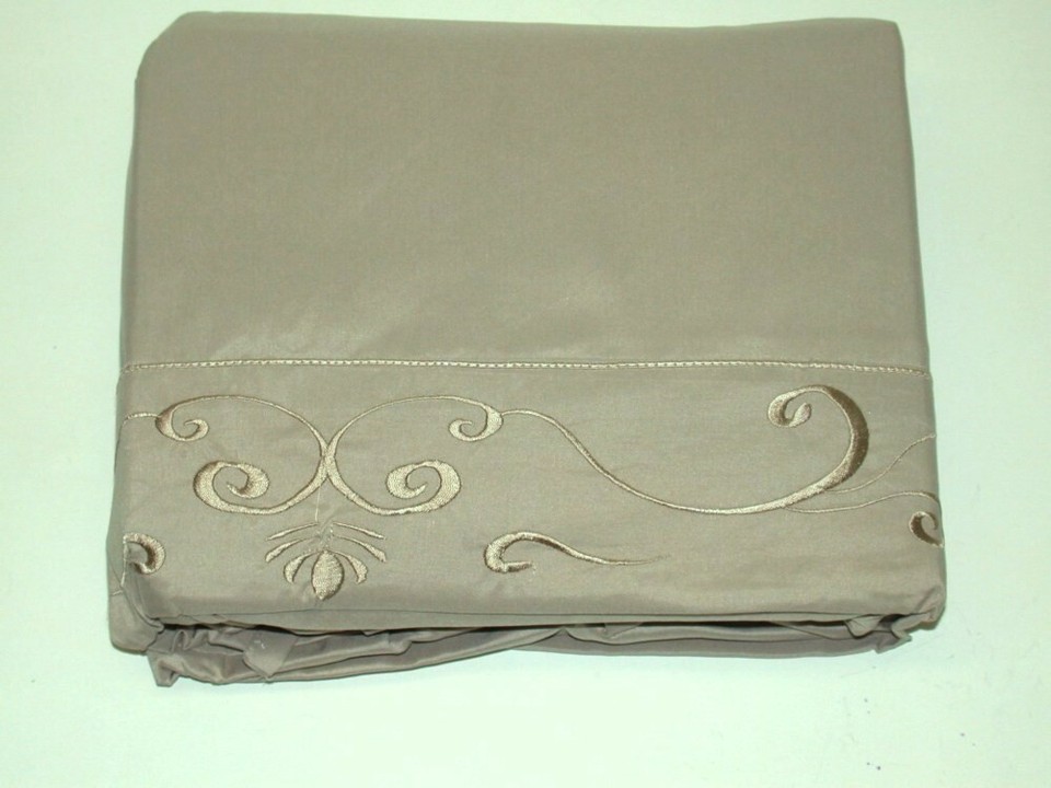 Kohl's Gramercy Microfiber Embroidered Sheet Set Sand Full 12