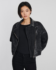 J Brand Jacket Black Denim Vintage Wash Silver Hardware Usl Ukxl Bnwt £385