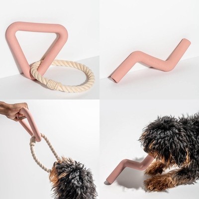 Wild One Bolt Bite Chew & Treat & Triangle Tug Engaging Dog Toy