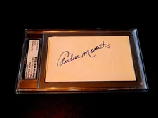 Andres Mora (1976 debut) Orioles Autographed 3x5 Index Card Mexico Auto PSA/DNA