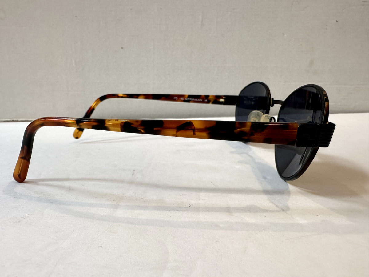 Vintage Fendi FS 135 Black Havana Tortoise Sunglasses 54 18