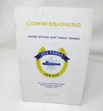 USS PARGO SSN-650 Commissioning Program 1968 New London CT Plank Owners Names