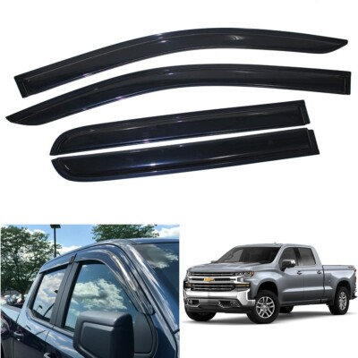 4 Deflettori D'Aria Per Finestre Per Chevy Silverado 1500 & GMC Sierra 1500 2019-2023 (Crew Cab) - Gearzaar