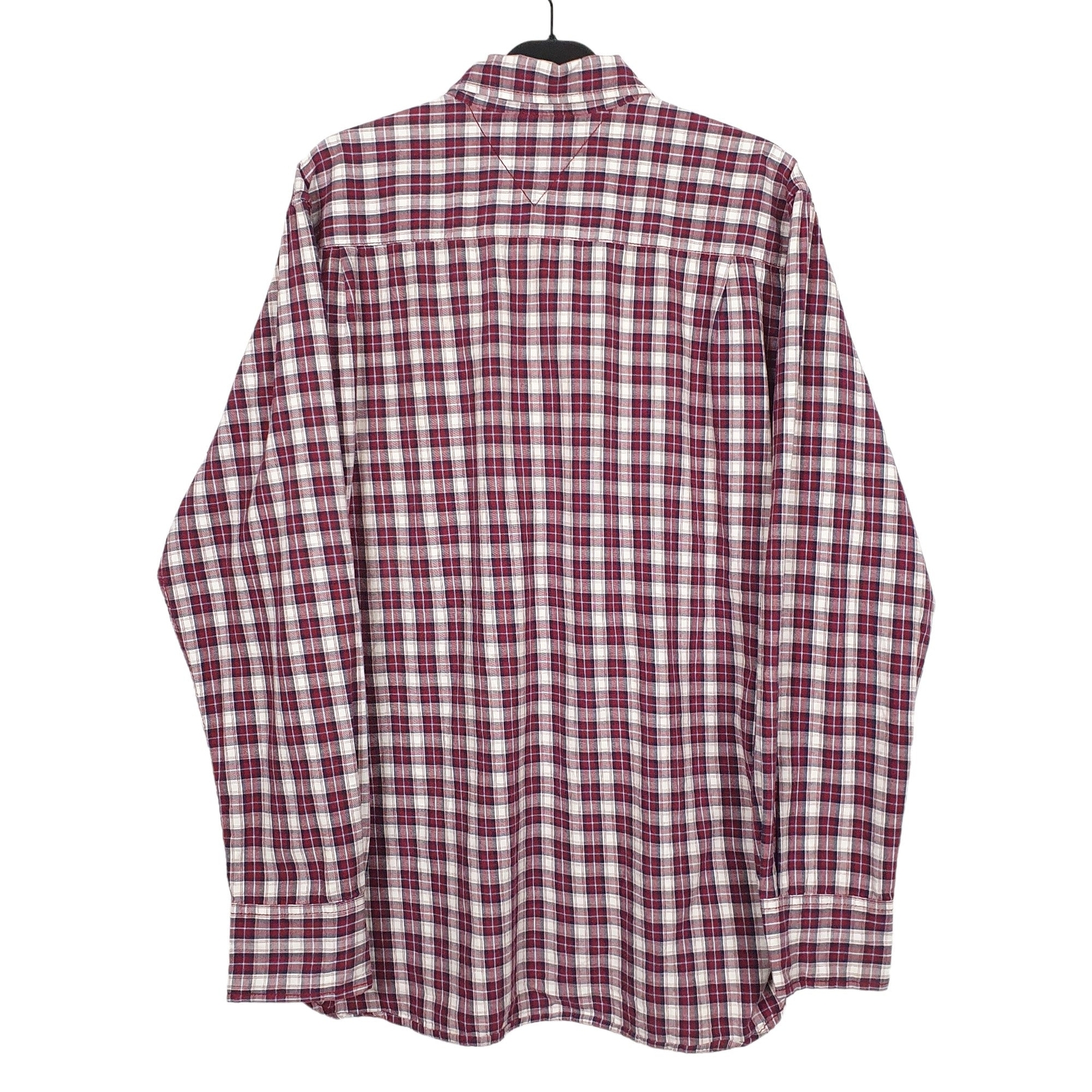 TOMMY HILFIGER Burgundy Check Shirt Long Sleeve Casual Mens L image 3