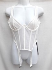 NEW White Fox Bustier Corset Size M Underwire White Net