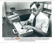 1988 Man Working Braille Word Processor Vintage Braille Typewriter Press Photo