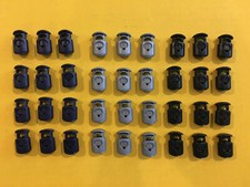 Color Choice - 12 pcs Double Cord Plastic Spring Lock Toggle Stop Made in USA