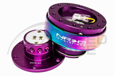 NRG STEERING WHEEL GEN 2.0 QUICK RELEASE PURPLE BODY NEO CHROME RING 200PP-MC