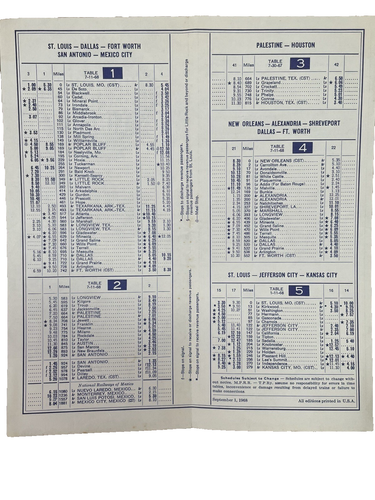 1968 Missouri Pacific Lines Time Table Schedule Midwest SouthWest Texas Eagle - Picture 3 of 3