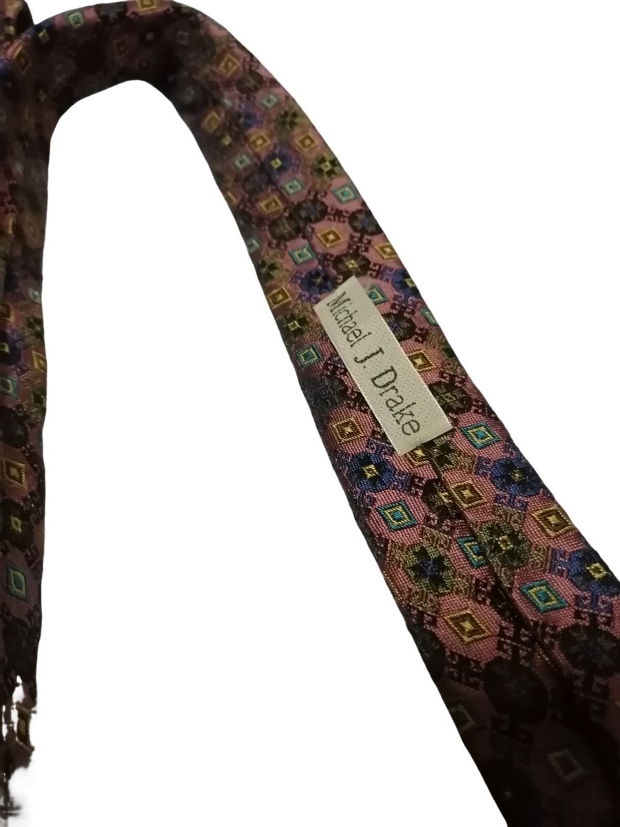 Michal J Drake vintage Drake's multi pattern tie silk