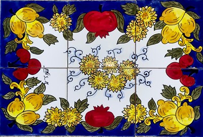 18'' x 12'' Ceramic Tile Mural Backsplash Kitchen Wall Mosaic Deco Hand Painted