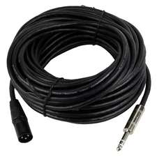 50ft XLR 3-Pin Male Cable To 6.35mm 1/4" Stereo Plug Shielded Guitar Mixer Cable