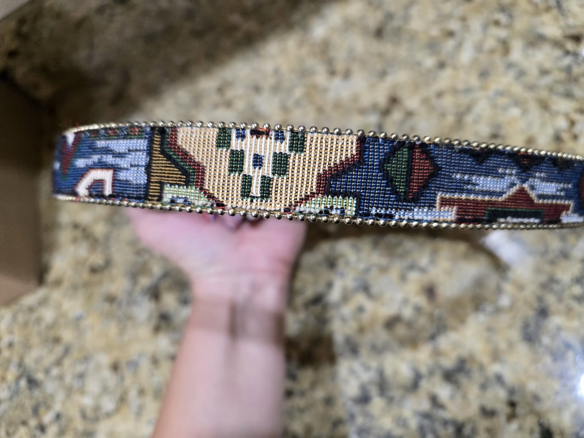 Vintage Ritz Gold Clasp tapestry fabric Designer Statement Belt 80’s/90’s  S/ M Vintage Ritz Belt - Etsy main image 2
