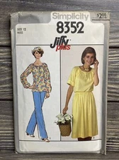 Primative Simplicity 1978 Misses Size 12 Top Pant Skirt #8352 Sewing Pattern Cut