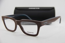 NEW ARNETTE AN 7228-1238 BROWN CLEAR BLUE AUTHENTIC EYEGLASSES 53-18