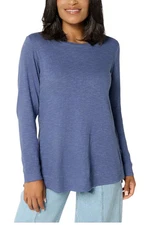 LOGO Principles by Lori Goldstein Women's Long Sleeve Top Blue Indigo