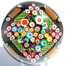 Briefbeschwerer Paperweight VASART YSART BROTHERS extrem rares Millefiori Design