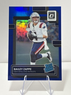 2022 Donruss Optic Rated Rookie Blue Prizm #229 Bailey Zappe RC 179/179 BOOK END