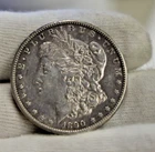1890 S US Morgan Silver Dollar $1 AU (Cleaned)