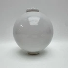White Milk Glass Weathervane Lightening Rod Globe - Vintage - 5”H x 4-1/2” Dia.